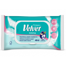 Velvet Intima mitrais WC papīrs, 48 gab.
