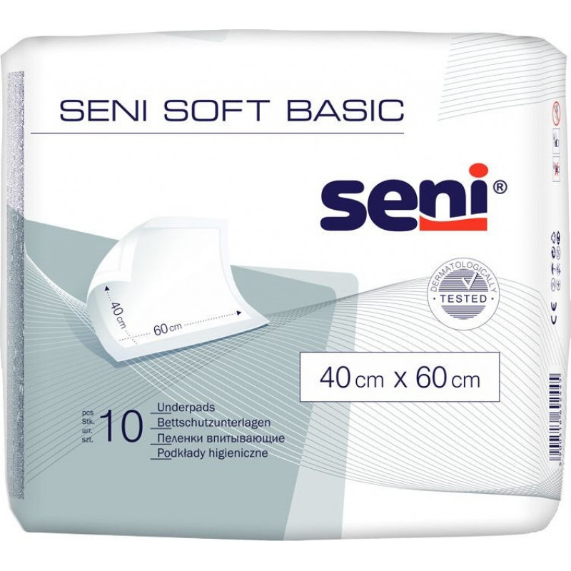 SENI SOFT BASIC absorbējošie paladziņi, 40x60cm, 10gb