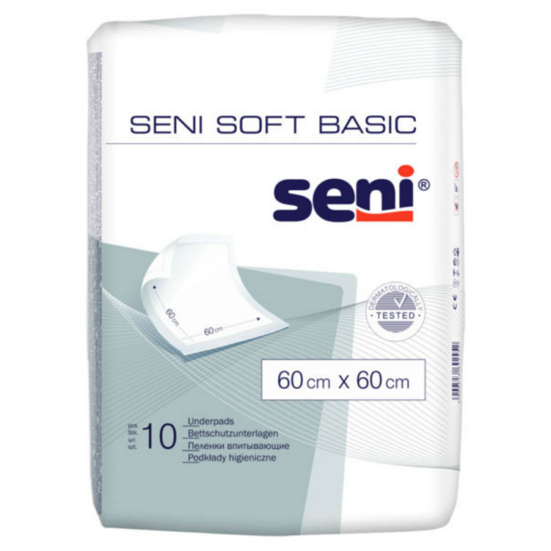 SENI SOFT BASIC absorbējošie paladziņi, 60x60cm, 10gb